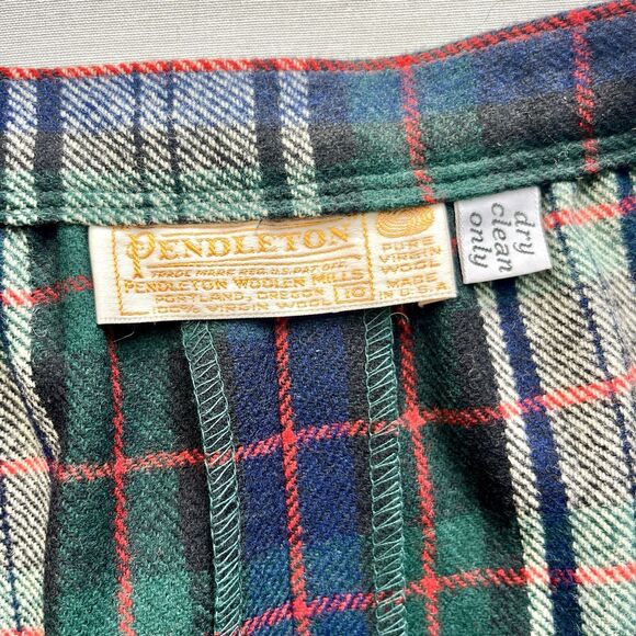 Pendleton Signature Tartan Plaid Skirt 10 100% Wool Pleated Preppy Old Money USA - Picture 2 of 7